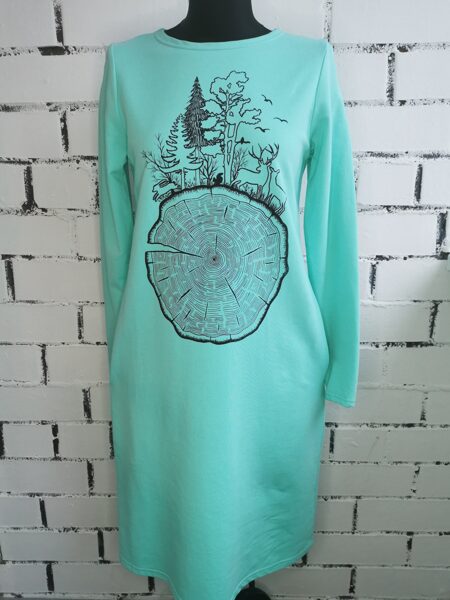 Taisnā piegriezuma kleita, XS/S izmērs