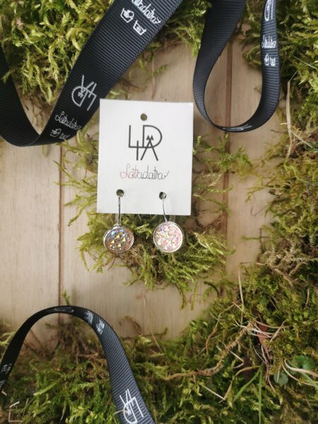 Auskari "Persika mirdzumiņi" 12mm, 16mm