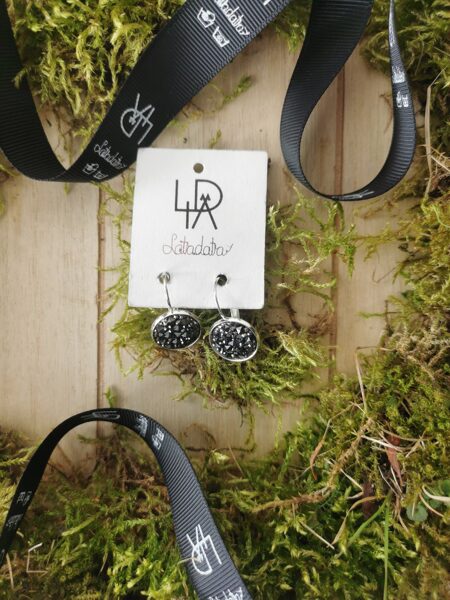 Auskari "Grafīta mirdzumiņi" 14 mm, 16 mm 