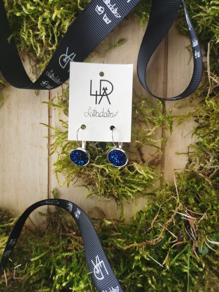 Auskari "Zilie mirdzumiņi" 12mm 