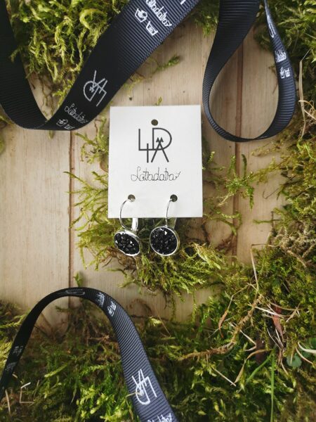 Auskari "Melnie mirdzumiņi" 12mm 