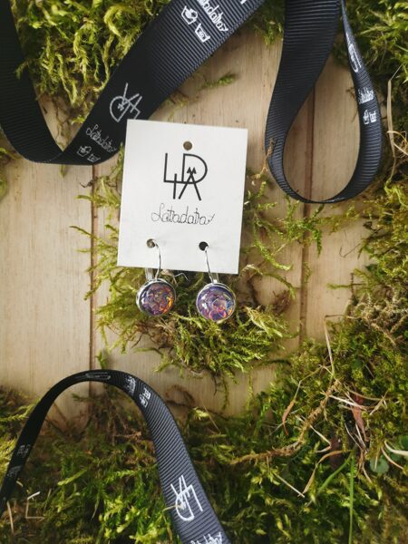 Auskari "Violetās lapiņas" 12mm 