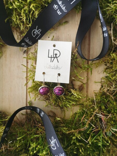 Auskari "Violetās skaidas" 12mm 