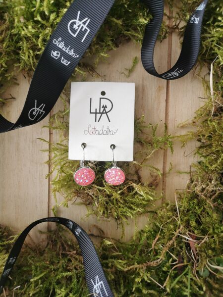 Auskari "Gaiši rozā mirdzumiņi" 12mm 